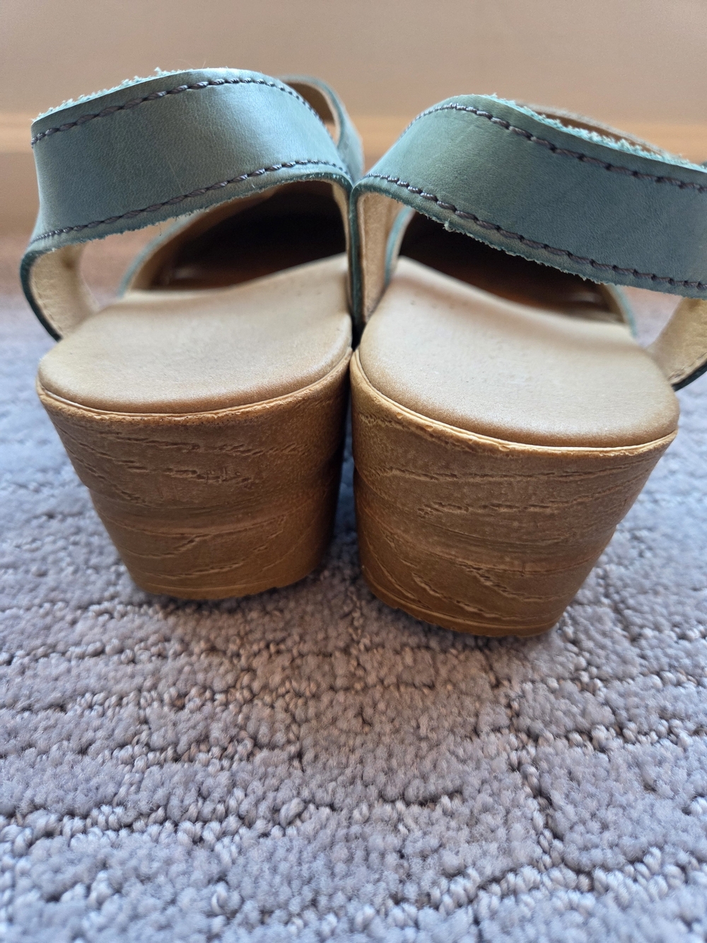 Sanita Margrethe Leather Slingback Clogs- Aqua Blue Size 39 - Picture 8 of 11